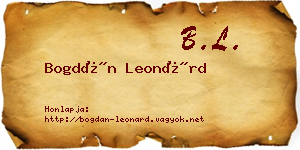 Bogdán Leonárd névjegykártya